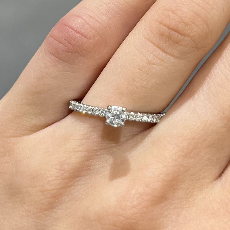 Platinum 0.53ct Diamond Solitaire Ring with Hidden Halo