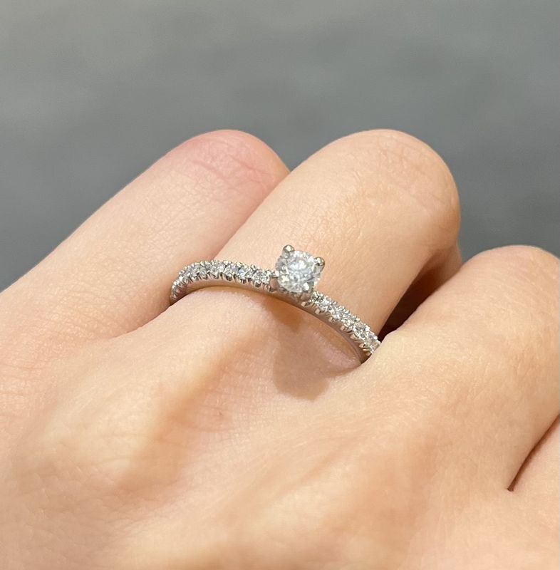 Platinum 0.53ct Diamond Solitaire Ring with Hidden Halo