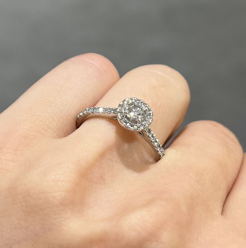 Platinum 0.66ct Diamond Halo Ring