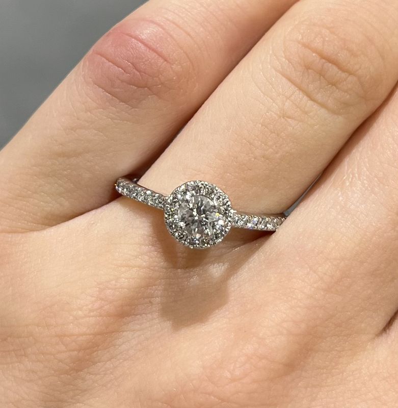 Platinum 0.66ct Diamond Halo Ring