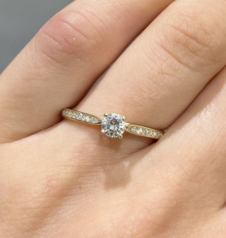 9ct Yellow Gold 0.41ct Diamond Solitaire Ring