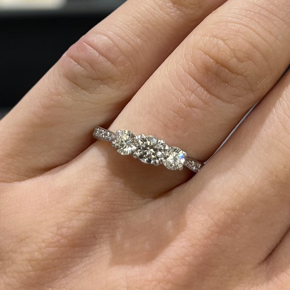Pre-Owned 18ct White Gold 0.65ct Diamond Trilogy Ring