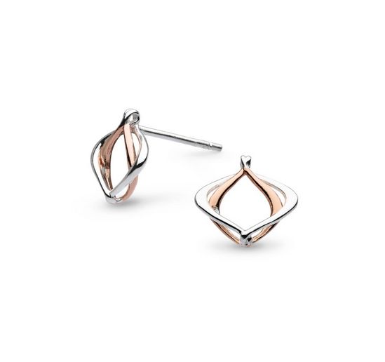 Silver Rose Gold Plated EntwineAlicia Stud Earrings