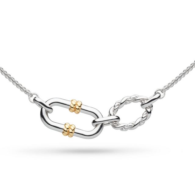 Silver Marina Rope Link Duo Golden Necklace