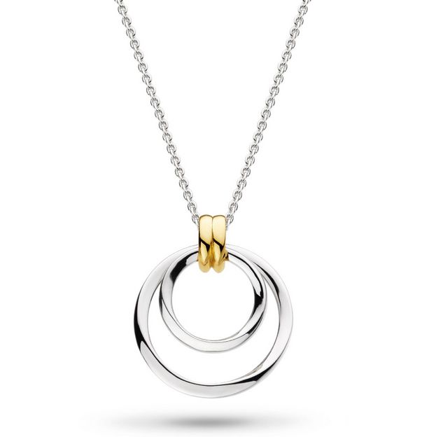 Silver Bevel Unity Golden Duo Necklace