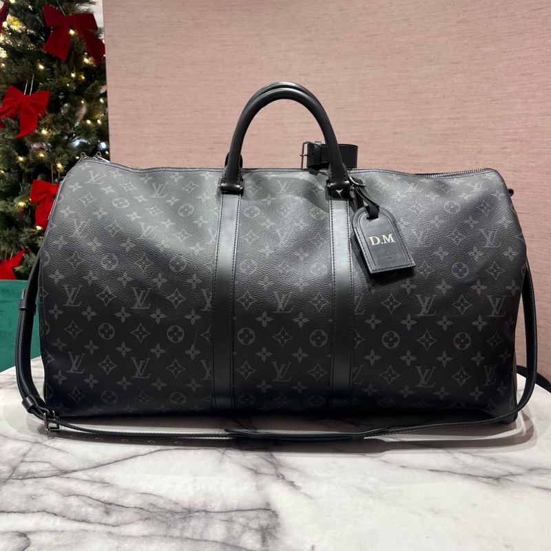 Pre-Owned Louis Vuitton Keepall Bandouliere 55 in Monogram Eclipse