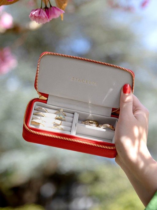 Red Medium Travel Jewellery Box