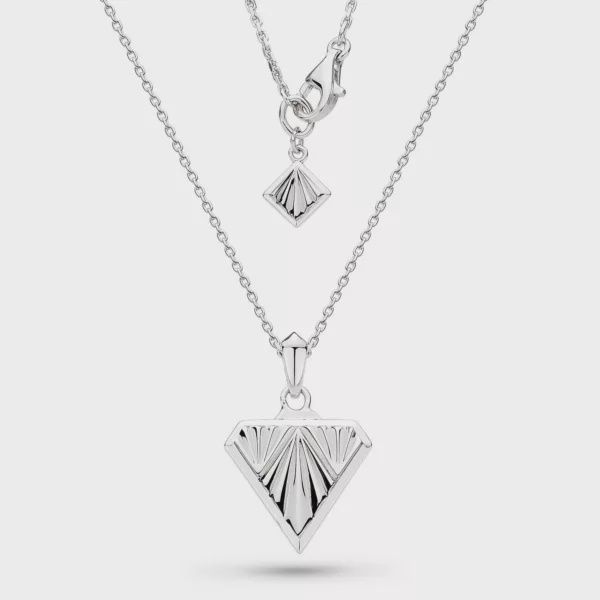 Silver Empire Deco Diamond Shape Necklace