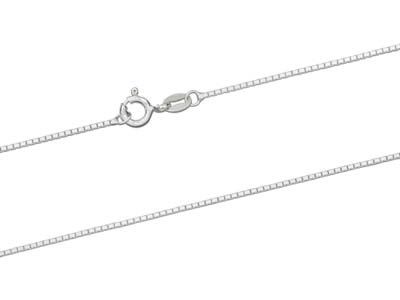100% Recycled Silver   Sterling Silver 0.9mm Diamond Cut Mirror Box Chain, Length: 16&quot;