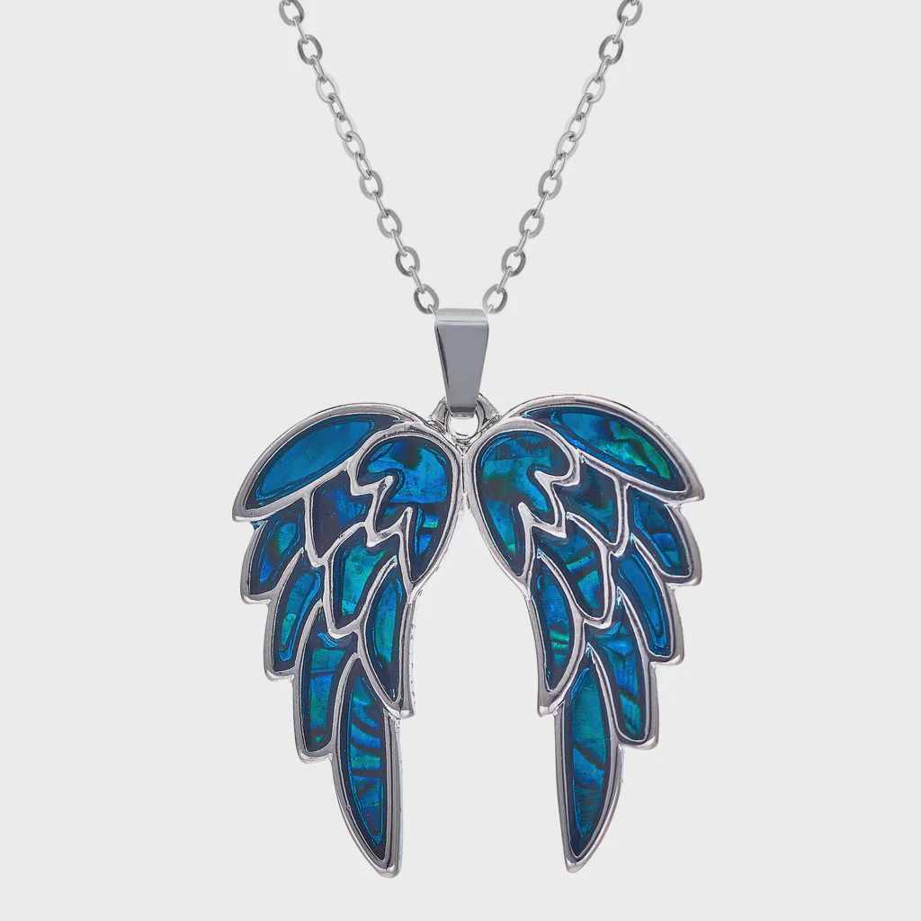 Paua Shell Angelic Angel Wings Necklace