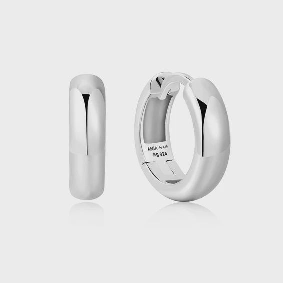 Silver Dome Band Huggies, Colour: Silver