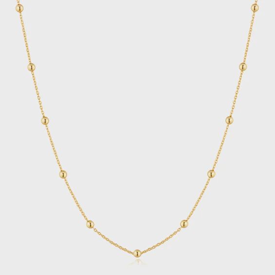 Silver Beaded Chain Necklace