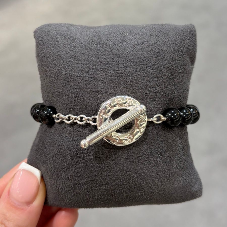 Pre-Owned Tiffany &amp; Co Black Onyx Bead Bracelet