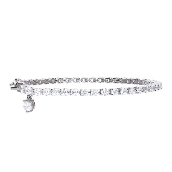 Silver Diamonfire Small Zirconia Charm Tennis Bracelet