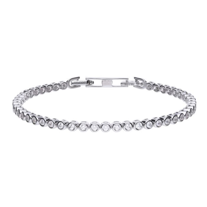Silver Diamonfire Fine Bezel Set Zirconia Tennis Bracelet