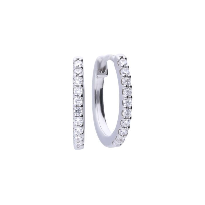 Silver Diamonfire Claw Set Zirconia Hoop Earrings