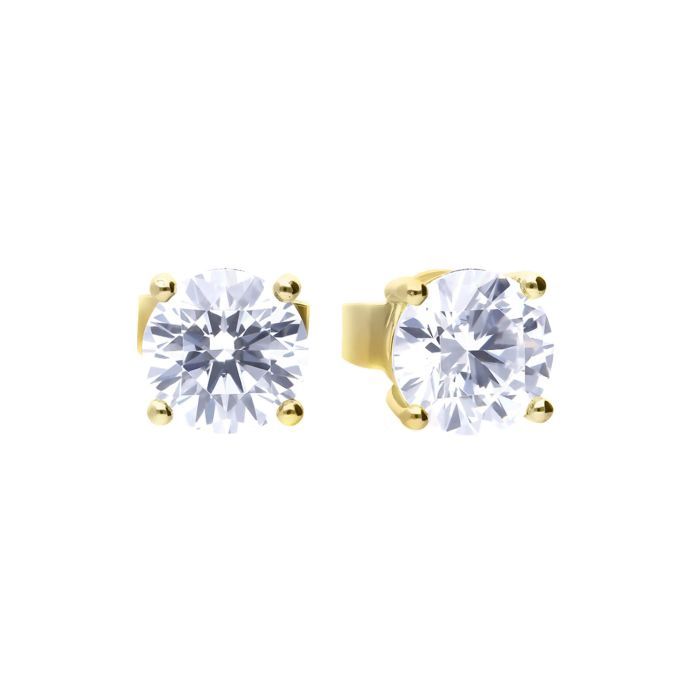 Silver GP Diamonfire Four Claw 1 Carat Stud Earrings