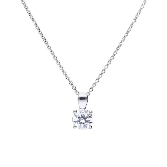 Silver Diamonfire Four Claw 1 Carat Pendant