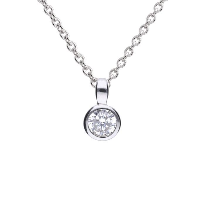Silver Diamonfire Bezel 0.25 Carat Pendant