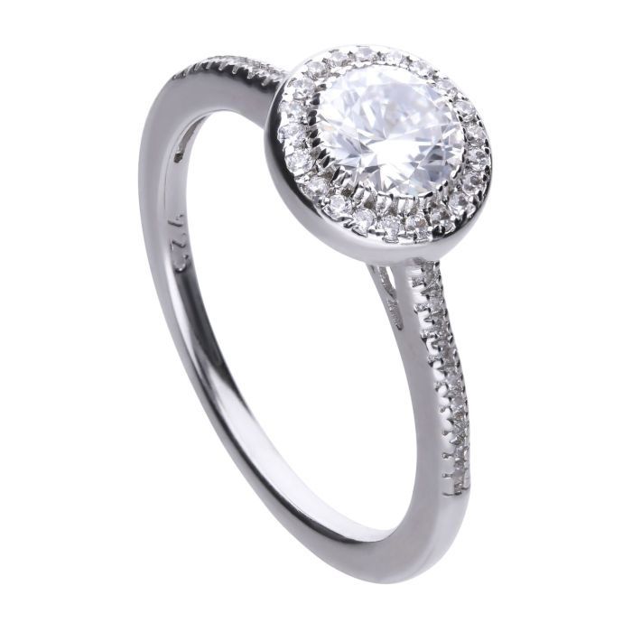 Silver Diamonfire Round Cluster Ring