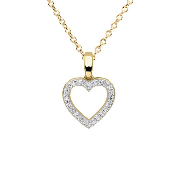 Silver Diamonfire Pave Set Heart Pendant Gold Plated