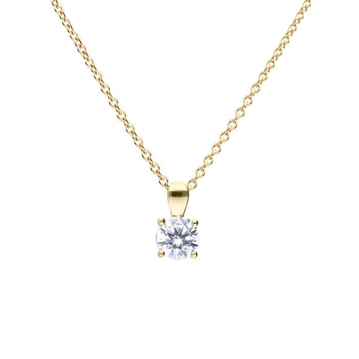 Silver GP Diamonfire Four Claw 1 Carat Pendant