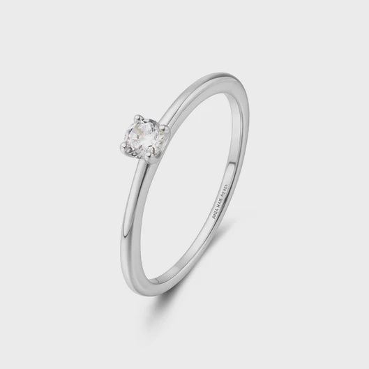 Silver Classic Slim Stacking Ring, Colour: Silver, Ring Size: 54