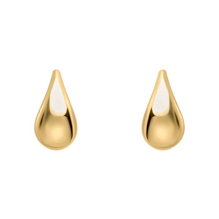 9ct Yellow Gold Plain Teardrop Stud Earrings