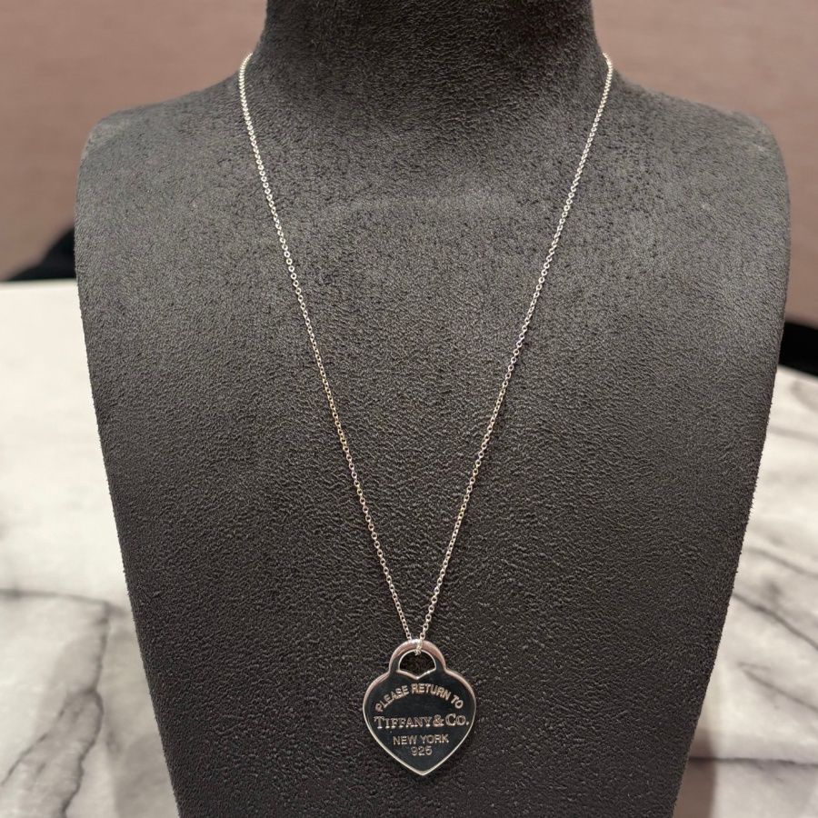 Pre-Owned Tiffany &amp; Co Silver Return To Tiffany Heart Tag 18&quot; Necklace