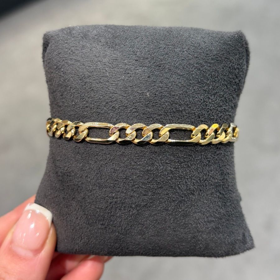 Pre-Owned 9ct Yellow Gold Figaro Bracelet 8” 10.2g