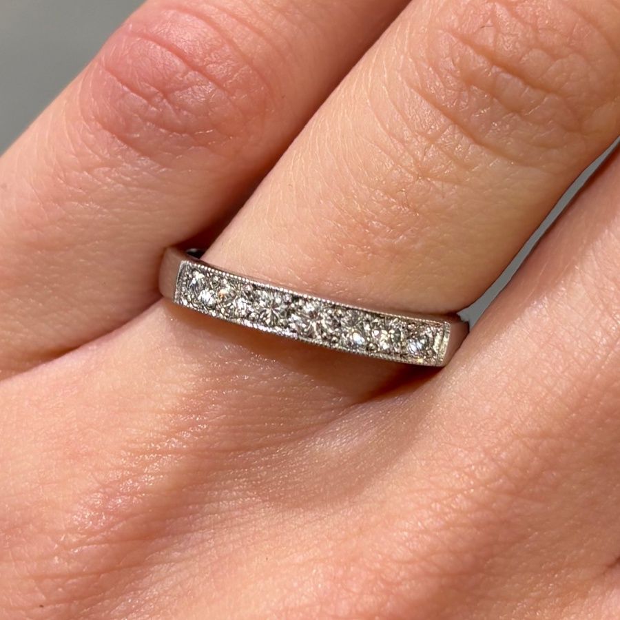 Pre-Owned Platinum 0.33ct Diamond Half Eternity Ring
