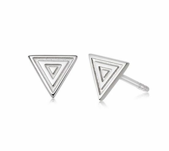 Silver Gold Plated Artisan Stamped Stud Earrings