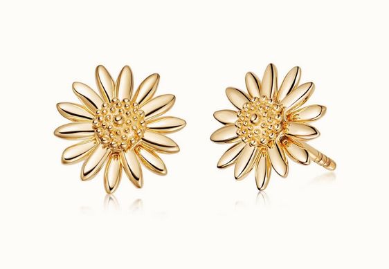 Silver Gold Plated Bellis Daisy Stud Earrings