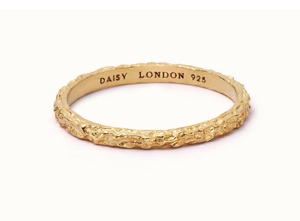 Silver Gold Plated Coral Stacking Ring