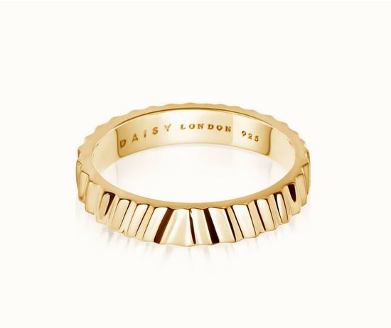Silver Gold Plated Estée Lalonde Sunburst Chunky Stacking Ring
