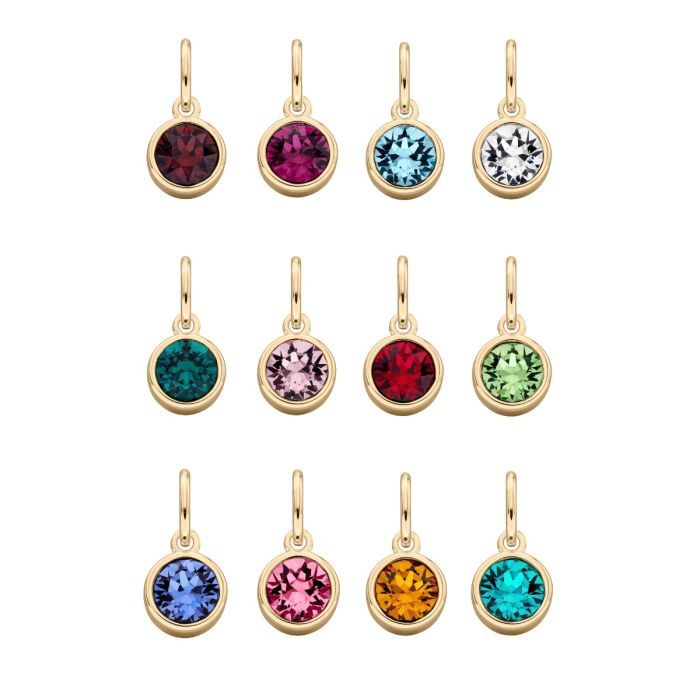 Silver Gold Plated Birthstone Crystal Pendant