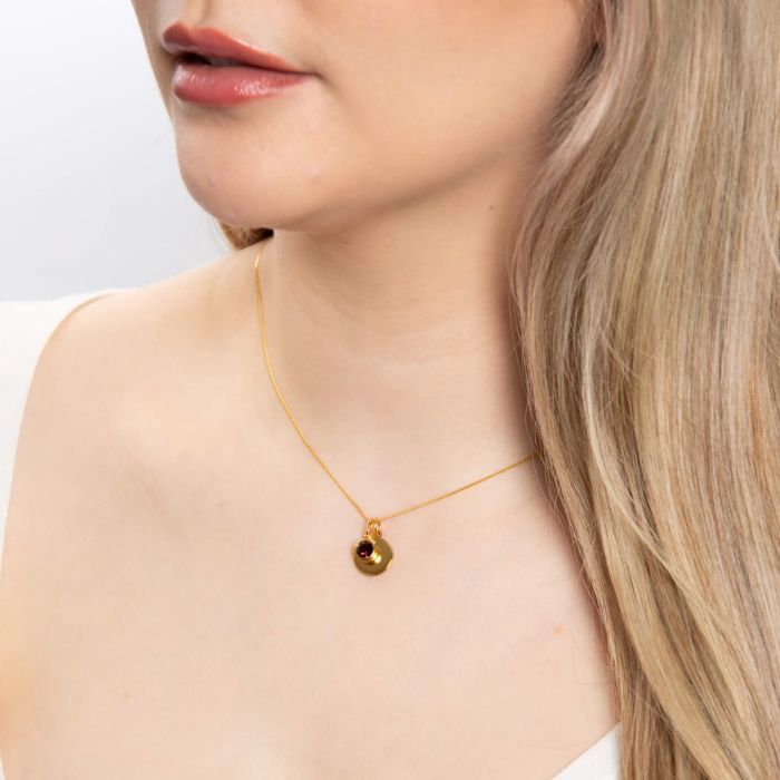 Silver Gold Plated Birthstone Pendant Necklace