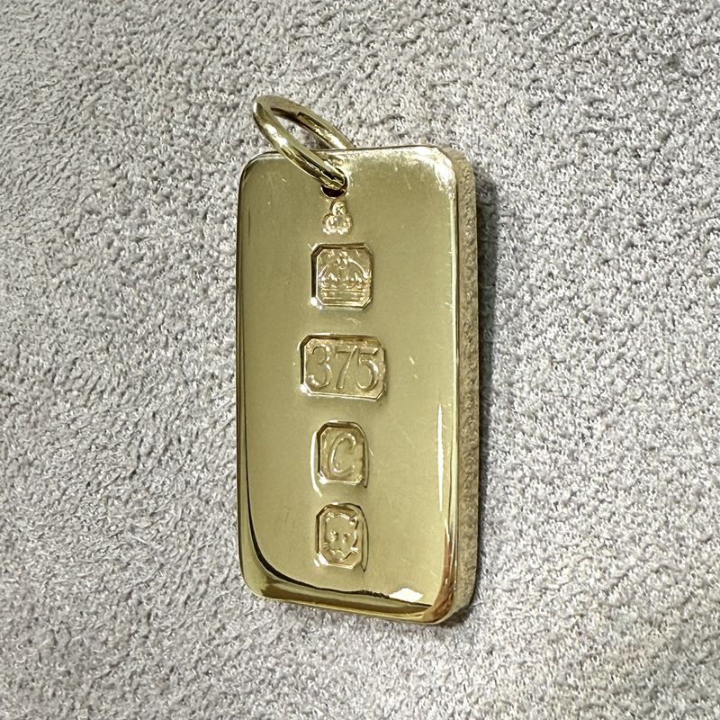 Pre-Owned 9ct Yellow Gold Ingot Pendant 29.2g