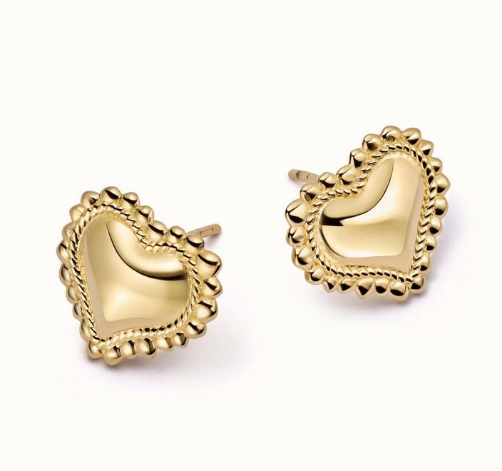 Bobble Heart Stud Earrings