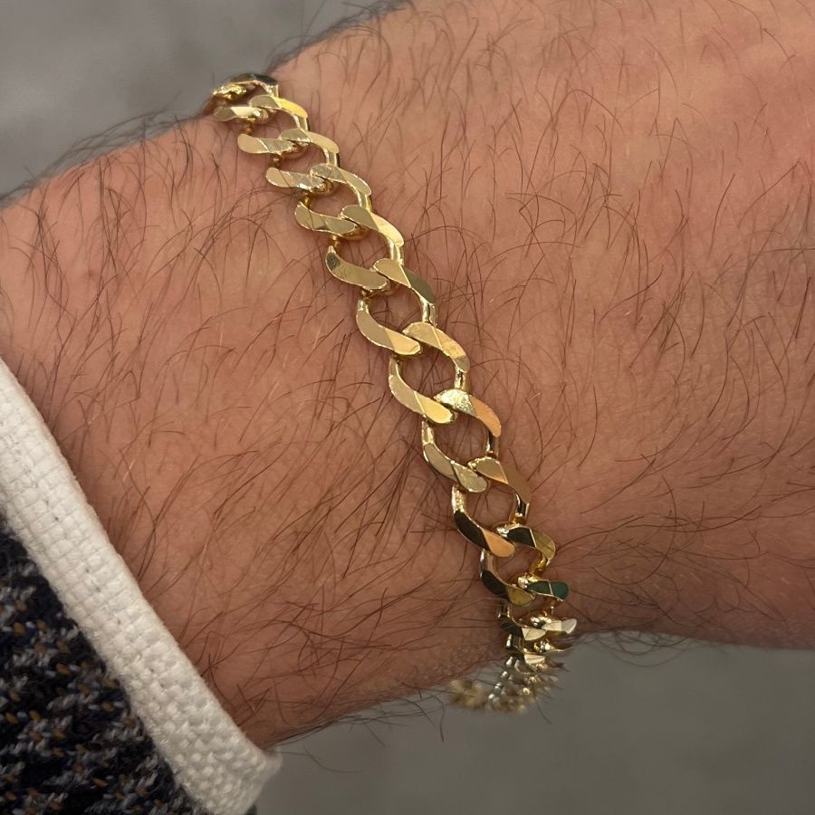 Pre-Owned 9ct Yellow Gold 9” Curb Bracelet 9.4g
