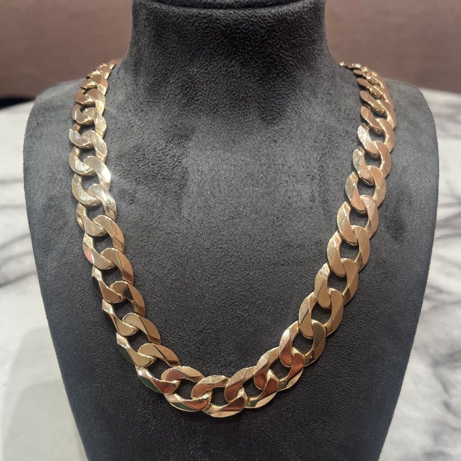 Pre-Owned 9ct Yellow Gold 24” Curb Chain 121.2g