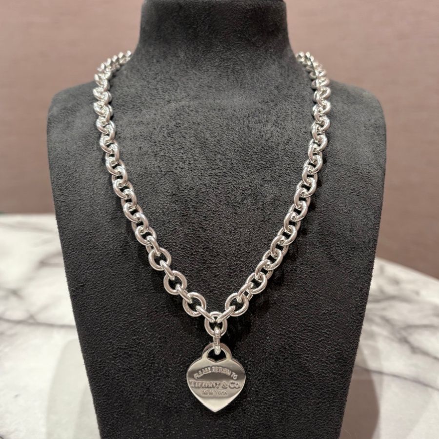 Pre-Owned Tiffany &amp; Co Silver Heart Tag Choker