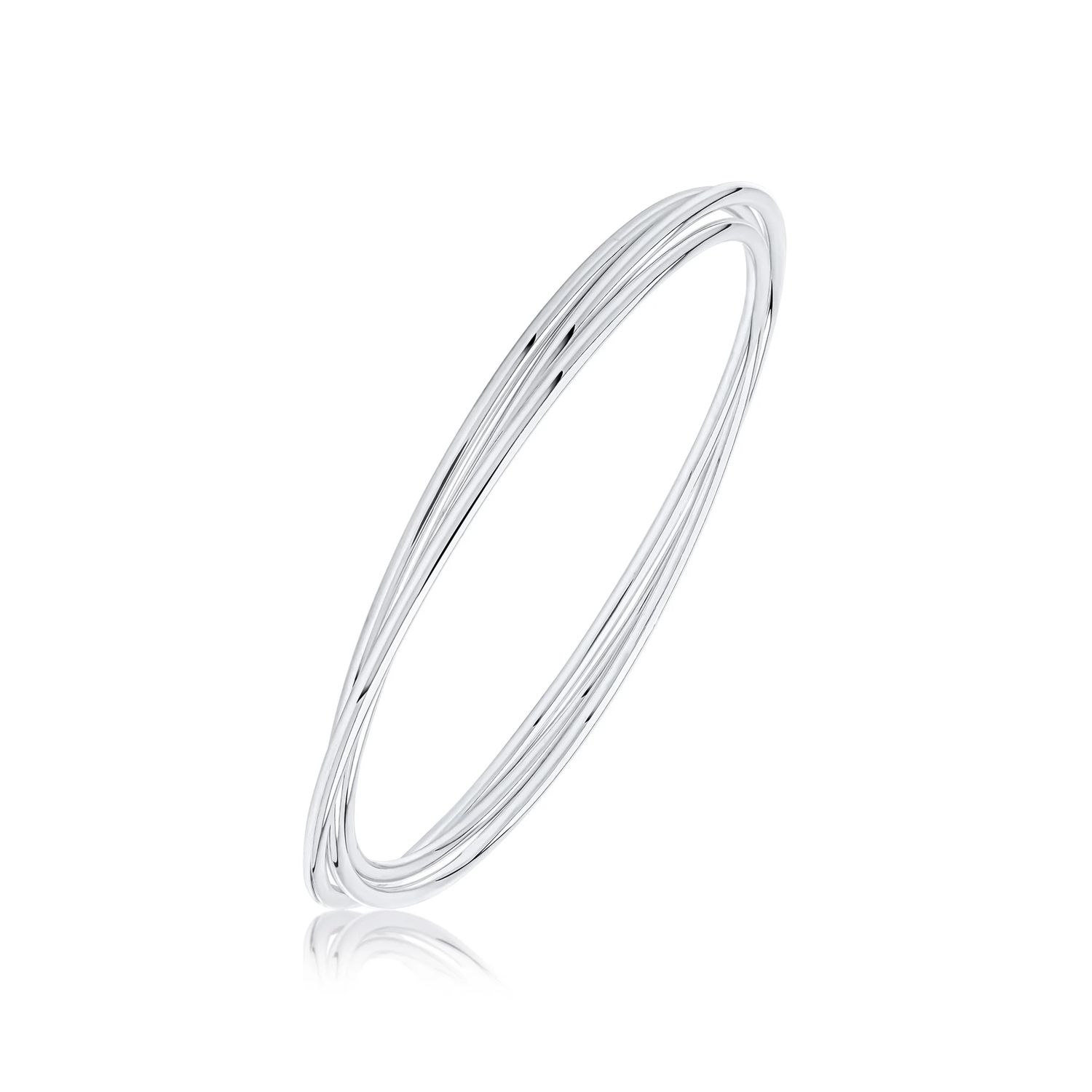 Sterling Silver 2mm Round Russian Bangle