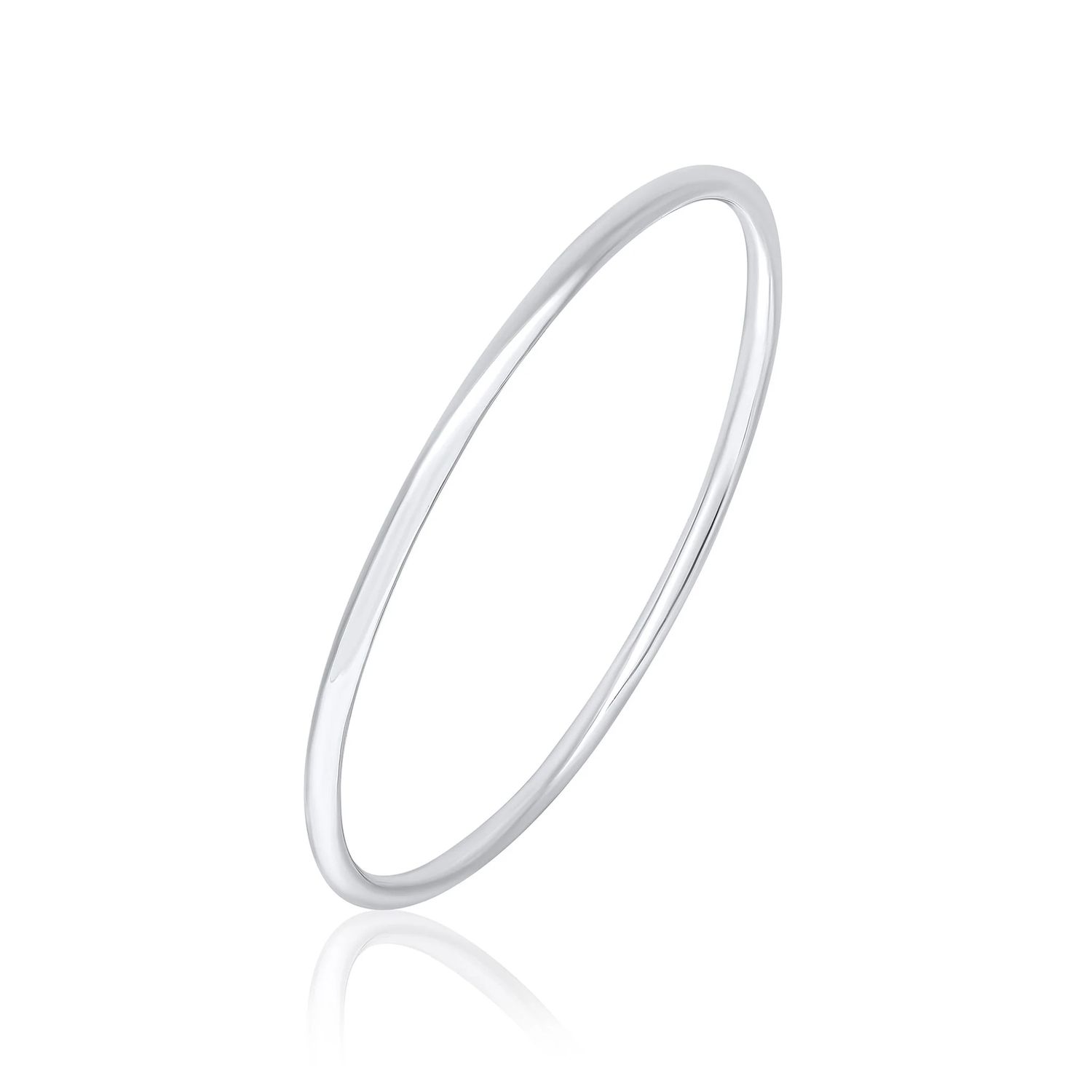 Sterling Silver Round Profile Stacker Bangle