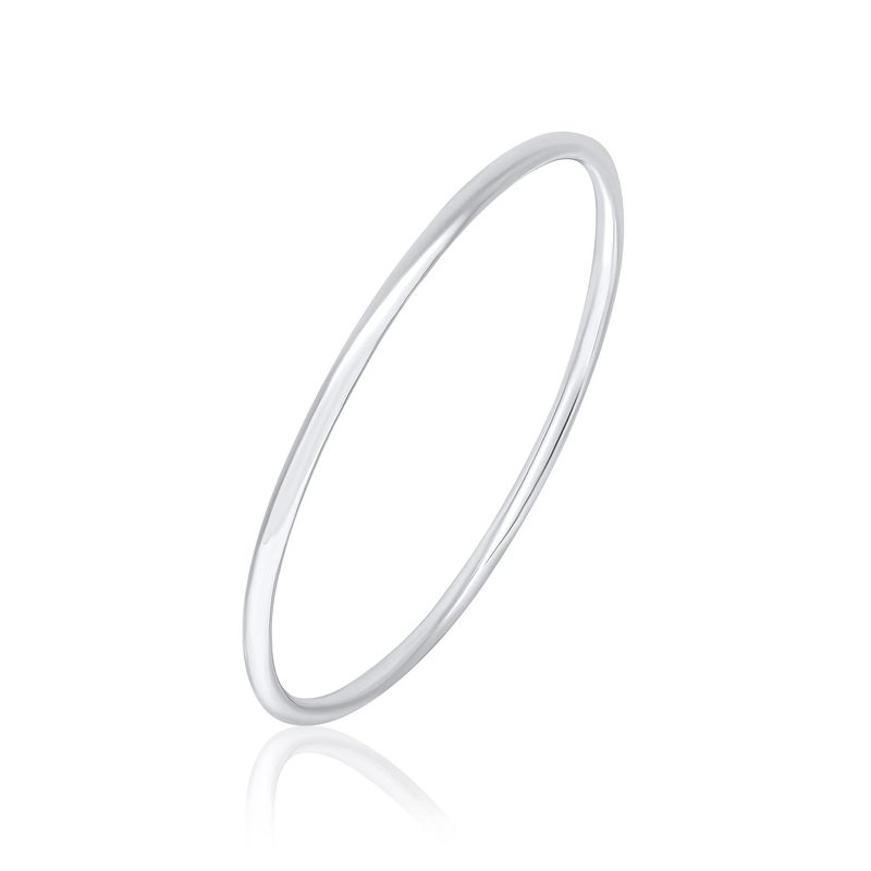 Sterling Silver Round Profile Stacker Bangle