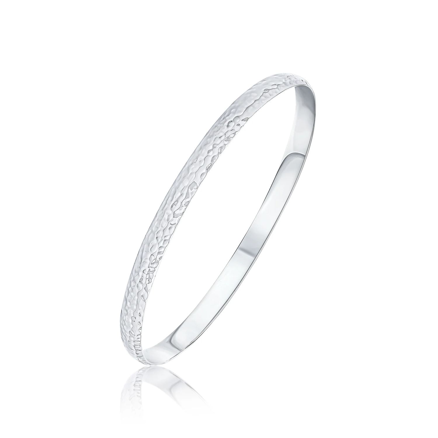 Sterling Silver Hammered Bangle