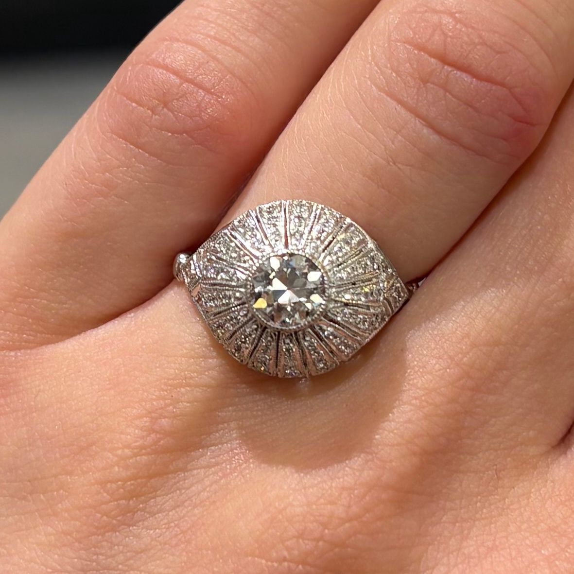 Pre-Owned Vintage 0.95ct Old European Cut Diamond Cluster