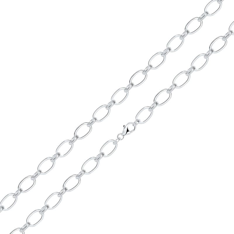 Sterling Silver Handmade Textured Oval Belcher Bracelet