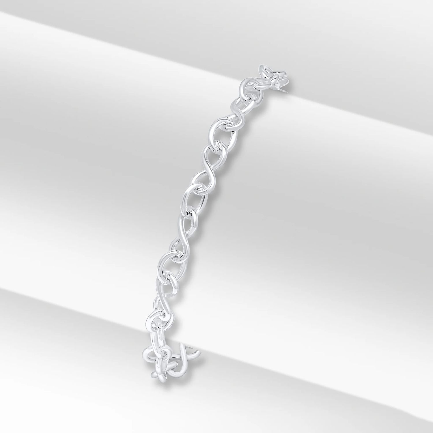 Sterling Silver Handmade Infinity Link Bracelet