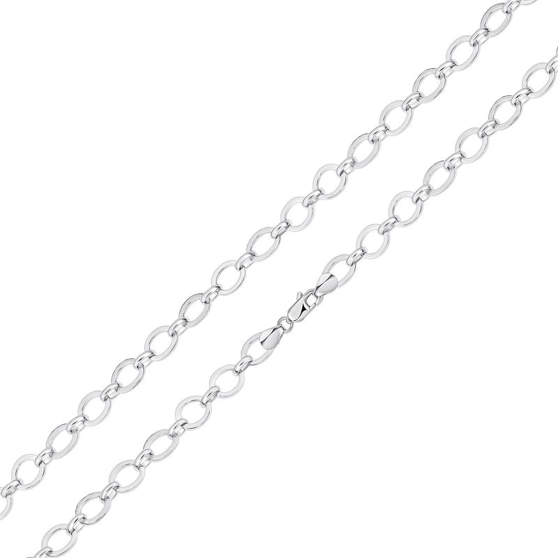 Sterling Silver Handmade Flat Oval Link Bracelet